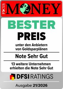 Bester Preis - Focus Money hat philoro mit der Note Sehr Gut ausgezeichnet.